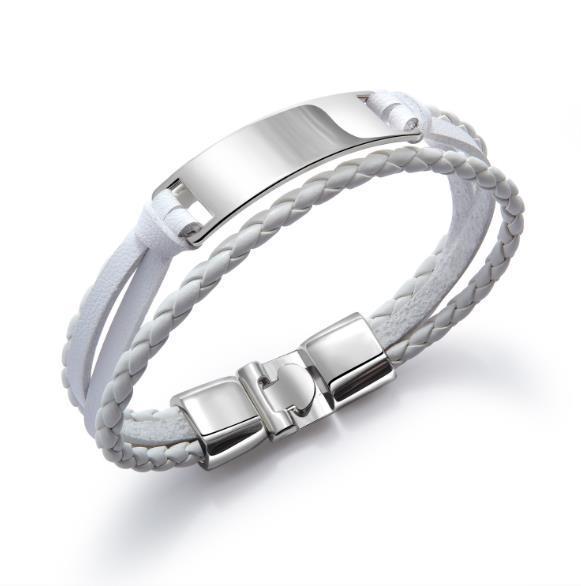 Multilayer Lederarmband für Herren – Edelstahl & geflochtenes Leder | Verschiedene Farben & Designs