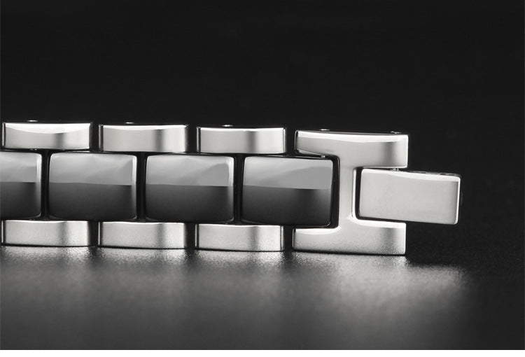 Magnetisches Armband für Herren – Keramik & Edelstahl in Schwarz oder Weiß