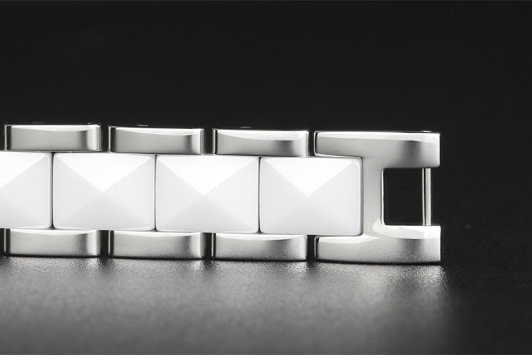 Magnetisches Armband für Herren – Keramik & Edelstahl in Schwarz oder Weiß