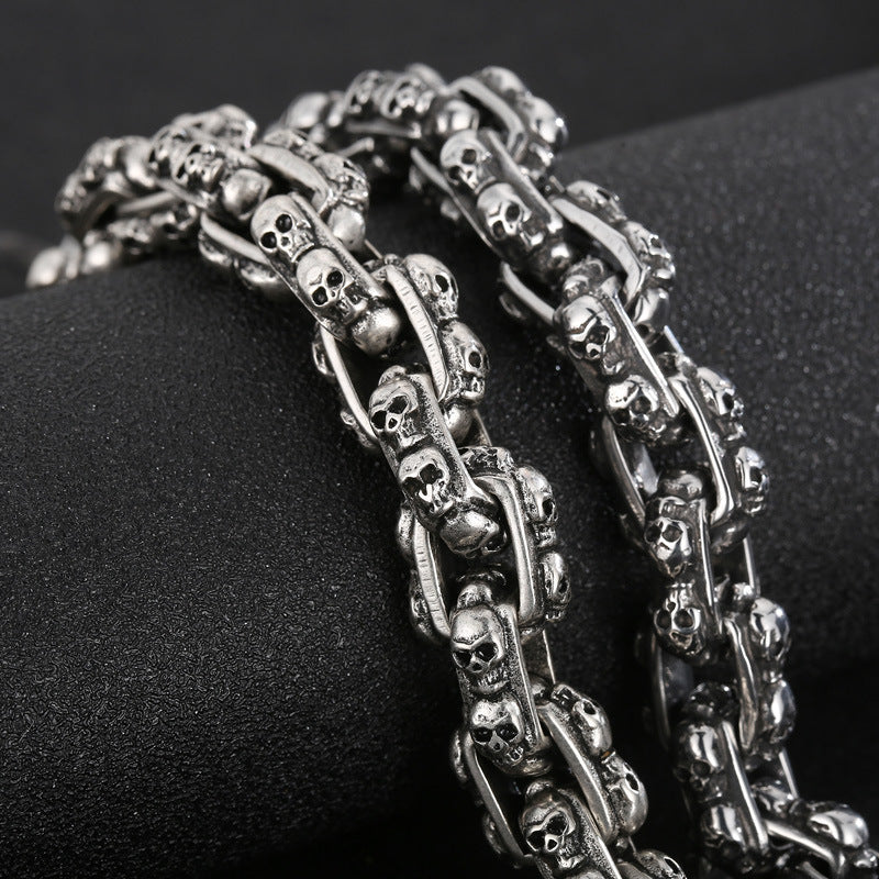 Old Punk Skull Bracelet made of titanium steel