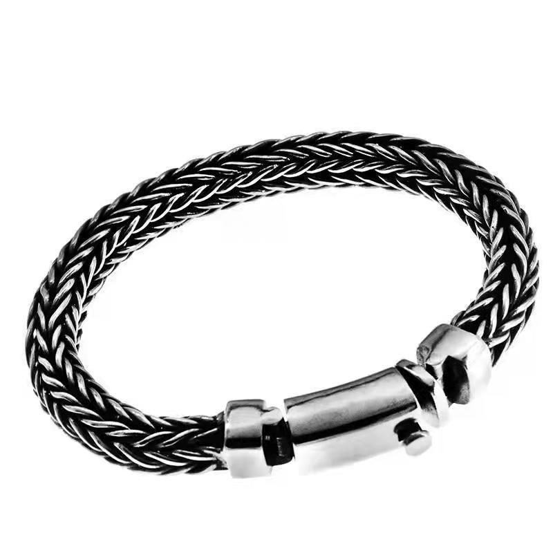 Geflochtenes Armband aus Thai-Silber – markant & handgefertigt