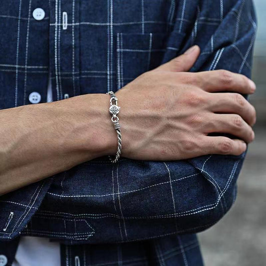 Six Words Mantra Armband – Geflochtenes Vintage-Design aus Kupfer