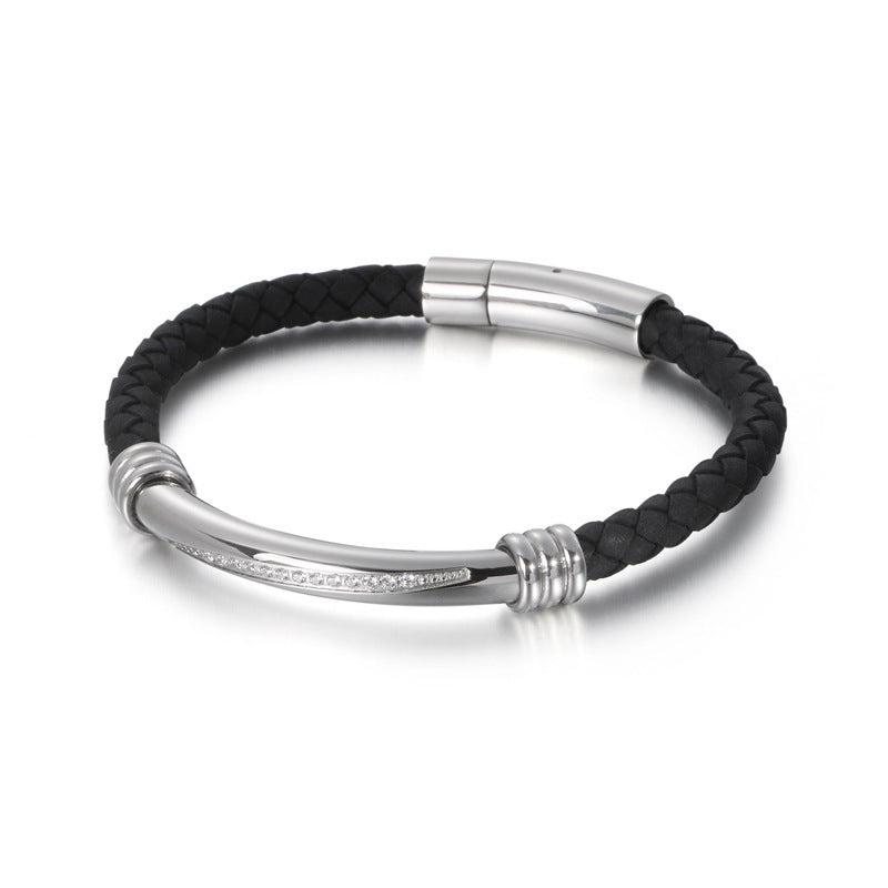 NOX – Lederarmband mit Edelstahl-Akzent