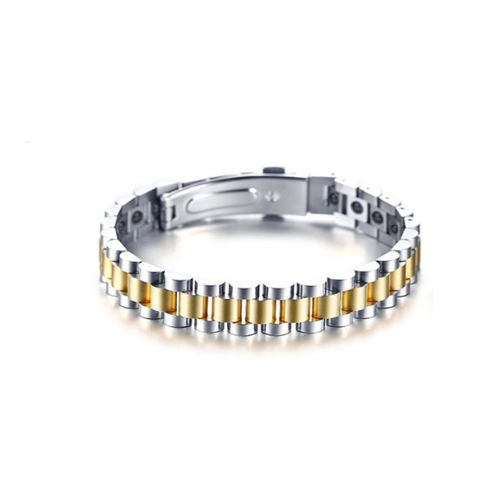 MagnoGold – Magnetarmband aus Titanstahl in Gold & Silber